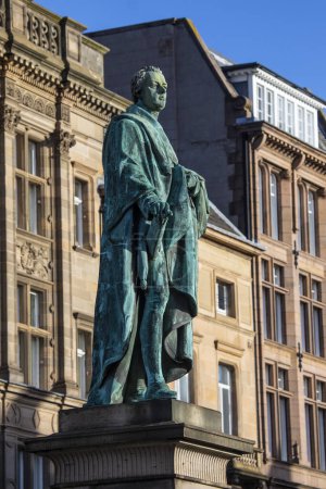 Edinburgh, Scotland - February 17th 2023: Statue of William Pitt The Younger, located on George Street in Edinburgh, Scotland.
