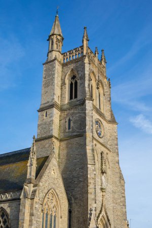 The tower of Sts Thomas Minster, or also known as Newport Minster, located in the county town of Newport on the Isle of Wight in the UK.