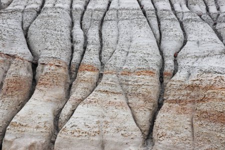 Gray friable sandstone in the Red Deer River Valley in Alberta, Canada