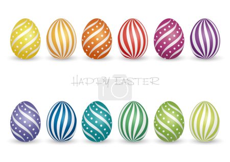 Illustration for Colorful Easter Egg Vector Illustration Set Isolated On A White Background. - Royalty Free Image