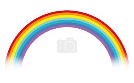 Vector Vibrant Rainbow Illustration Isolated On A White Background.