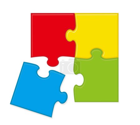 Illustration for Vector Colorful Jigsaw Puzzle Pieces Illustration Isolated On A White Background. - Royalty Free Image