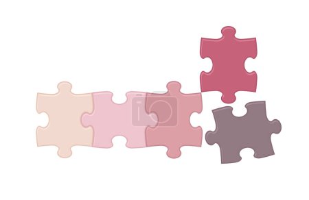 Illustration for Vector Pastel-Colored Jigsaw Puzzle Pieces Illustration Isolated On A White Background. - Royalty Free Image