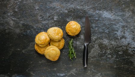 Photo for Close up food photography image of a delicious chicken pie that just came from the oven - Royalty Free Image