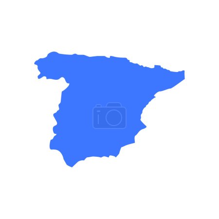 Illustration for Spain Country map color silhouette vector - Royalty Free Image
