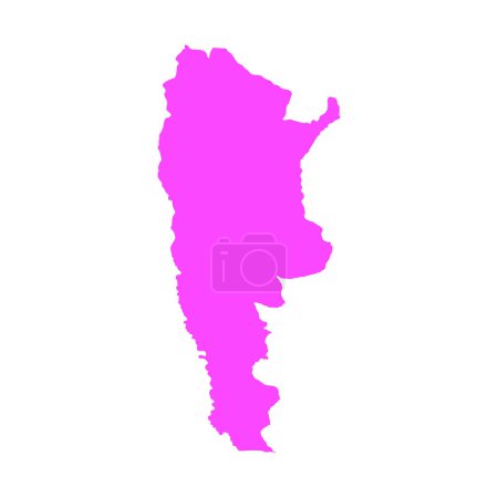 Illustration for Argentina Country map color silhouette vector - Royalty Free Image