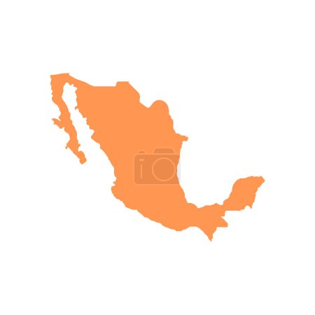 Illustration for Mexico Country map color silhouette vector - Royalty Free Image