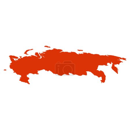 Illustration for Russia Country map color silhouette vector - Royalty Free Image