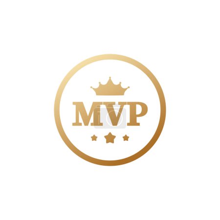 Illustration for Mvp most valuable player medal reward vector - Royalty Free Image