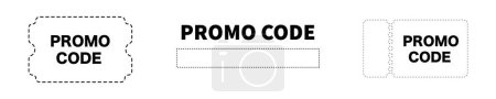 Illustration for Promo code tag vector cutoff template.Discount coupon template. Promocode sale discount ticket. - Royalty Free Image