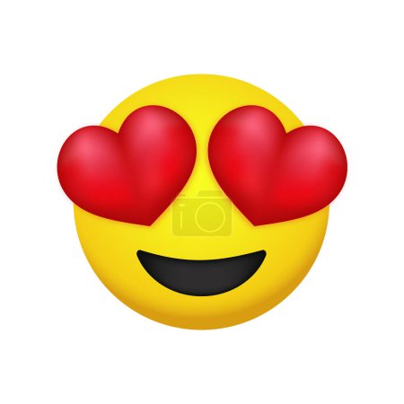 Liebe Gesicht emoji 3D-Symbol-Vektor