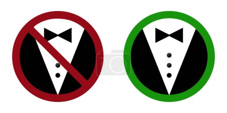 Hombre traje de esmoquin prohibición prohibir icono. Icono de código de vestido