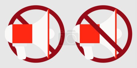 Lautsprecherverbot verbietet Symbole. Nicht erlaubt sind laute Geräusche und Schreie. Verbotene Ankündigung
