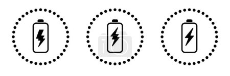 Illustration for Battery charge Iconic Power Energy Thunderbolt and Flash Vector Art - Royalty Free Image