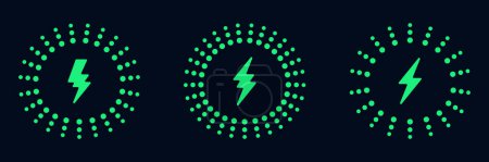 Akkuladung Creative Vector Logo mit Power Bolzen und Energy Flash