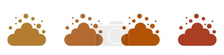 Dog poop icon with smell. Baby silhouette shit symbol