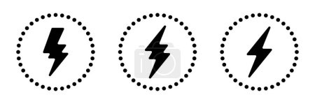 Illustration for Battery charge Thunder Power Flash and Bolt Energy Vector Icon Logo - Royalty Free Image
