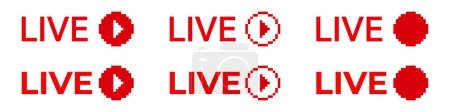 Ilustración de Icono de vídeo en vivo para transmisión en línea. Logo Red Broadcast. - Imagen libre de derechos