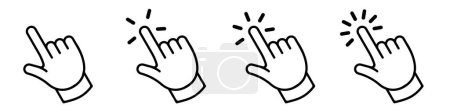 Click cursor hand icon. Computer mouse hand pointer vector arrow