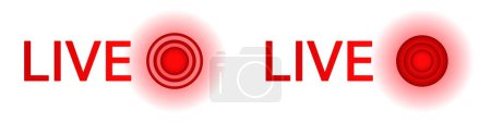 Ilustración de Icono de transmisión en línea. Logo de vídeo en vivo en rojo. - Imagen libre de derechos