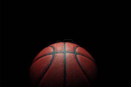 Foto de Baloncesto balón realista campeonato de baloncesto fondo oscuro Eps 10 Vector - Imagen libre de derechos