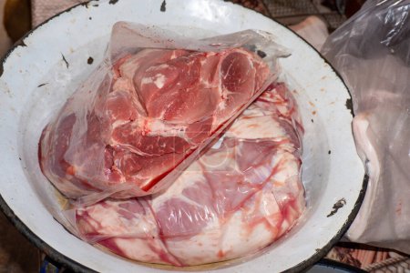 Fresh butcher cut meat pork