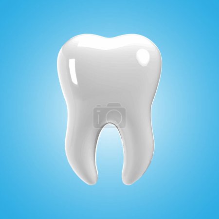 Zahnmodell eines Zahnes, Illustration als Konzept der zahnärztlichen Untersuchung der Zähne, der Zahngesundheit und des Hygienevektors