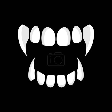 Vampire teeth isolated on black background