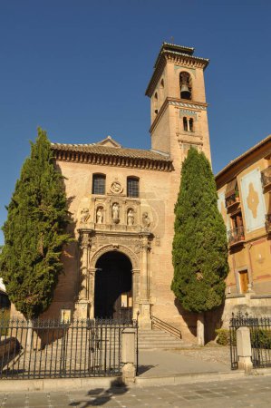 Photo for San Gil y Santa Ana translation St Giles and St Anna parish church in Granada, Spain - Royalty Free Image
