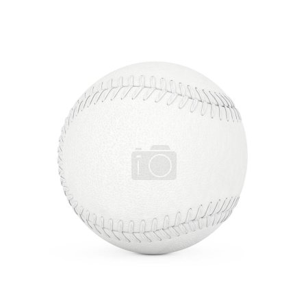 Balle de baseball blanche en argile sur fond blanc. Rendu 3d 