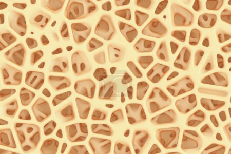 Sponge Bone Structure Medical Texture Hintergrund extreme Nahaufnahme. 3D-Darstellung 