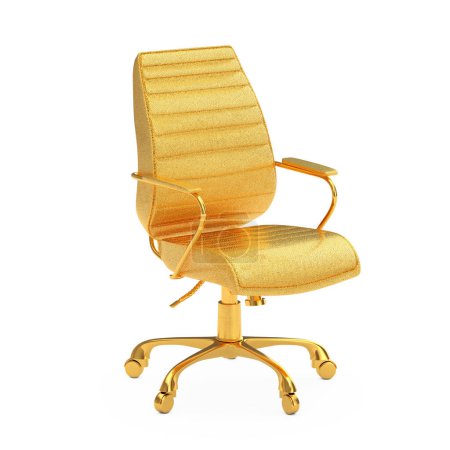 Golden Award Boss Bürostuhl auf weißem Hintergrund. 3D-Darstellung