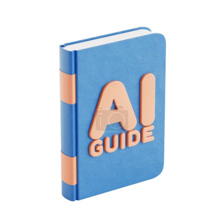 Foto de AI Guide Book Icono sobre fondo blanco. Renderizado 3d - Imagen libre de derechos