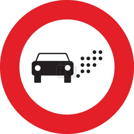 Illustration for Traffic sign illustration. Low emission zone. Highway traffic code. - Royalty Free Image