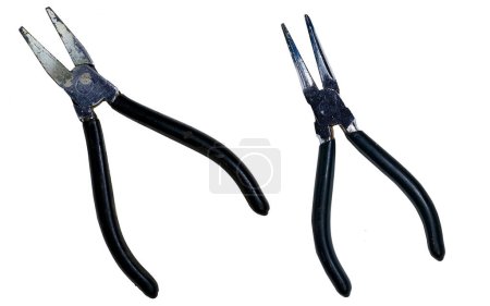Photo for Linesman and needle nose pliers isolated on white background - Royalty Free Image