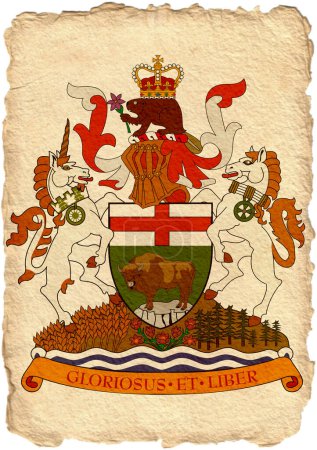 Foto de Escudo de las provincias de Canadá en pergamino. En alta calidad. Foto de alta calidad - Imagen libre de derechos