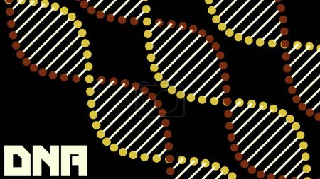 Abstrakte DNA-Spiralen im Cartoon-Animationsstil. Design. Konzept von Medizin und Wissenschaft