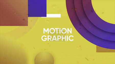 Bunte Formen auf Hintergrund zum Einfügen. Bewegung. Stilvolle Animation mit beweglichen Figuren auf farbigem Hintergrund. Animation zum Intro oder Einfügen in Videoinhalte. Bewegungsgrafik.