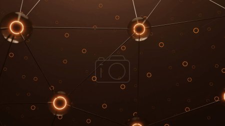 Animation of network of connections with digital icons. Design. Global finances business concept
