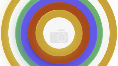 Foto de Círculos multicolores brillantes. Motion.Twitching círculos brillantes sobre un fondo blanco en la animación. Imágenes de alta calidad 4k - Imagen libre de derechos