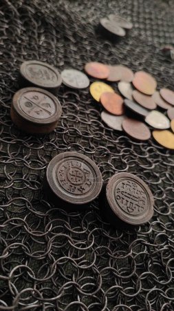 Vintage european old coins pesetas. High quality photo