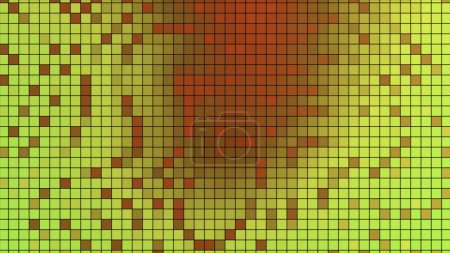 Fond pixellisé abstrait d'un écran coloré avec effet glitch. Motion. Visualisation du bruit TV