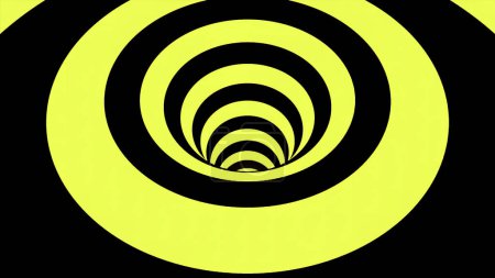 Grüner und schwarzer hypnotischer Spiralgrund. Animation. Kontrastierende optische Täuschung