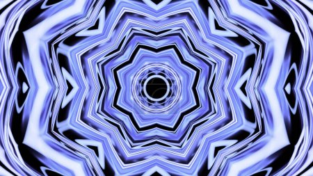 Abstract dynamic geometric tunnel, fractal element background. Design. Colorful star shaped kaleidoscope