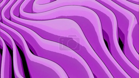3d flexible pink folds in cartoon style. Design. Relaxing waving and changing fabric folds