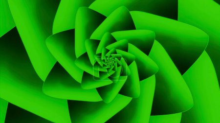 Formas florales digitales giratorias abstractas, fondo fractal. Diseño. Formas hipnóticas giratorias con triángulos