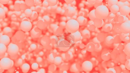 Animation boules flottantes colorées. Design. Petites sphères douces 3D se déplaçant aléatoirement sur tout l'écran