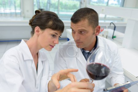 research of wine materials in biochemical laboratory