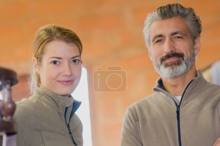 portrait of positive man and woman