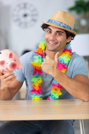 man has enough money saved for a summer holiday